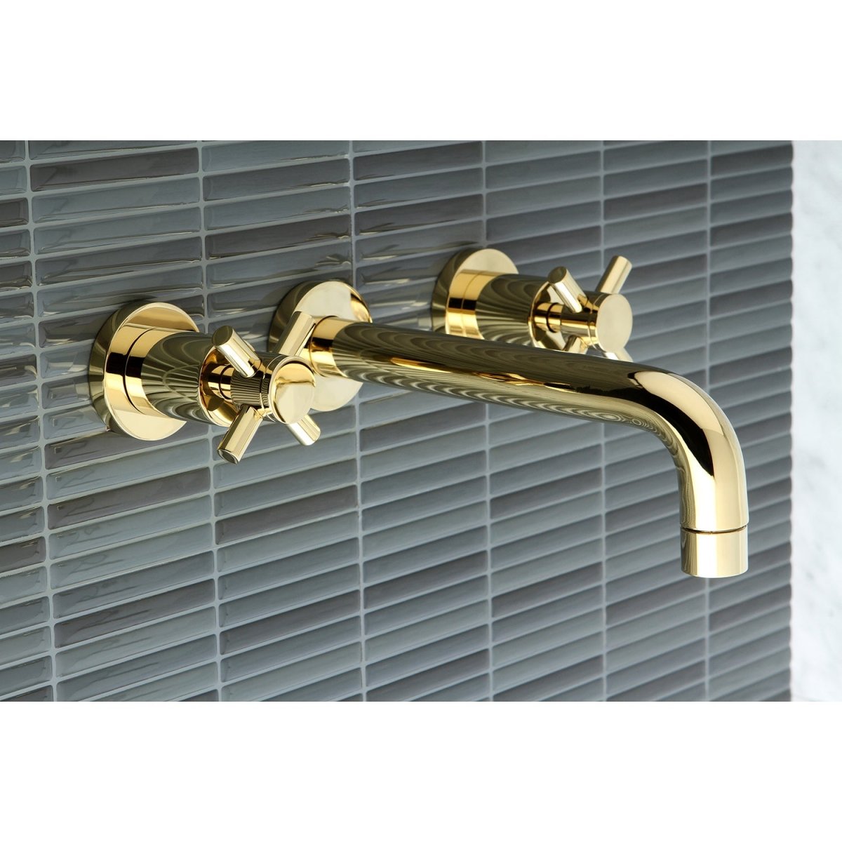 Concord 2 - Handle Modern Wall Mount Bathroom Faucet - BUILDMYPLACE