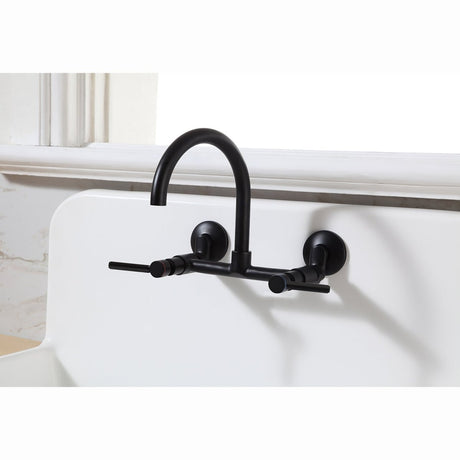 Concord 8 - Inch Adjustable Center Modern Wall Mount Kitchen Faucet - BUILDMYPLACE