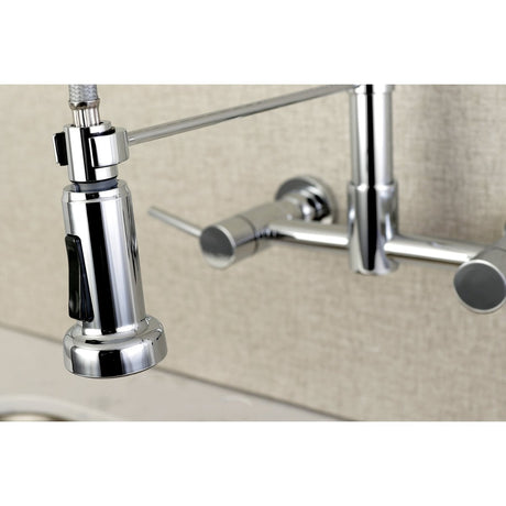 Concord Double Handle Wall Mount Pull - Down Kitchen Faucet - BUILDMYPLACE