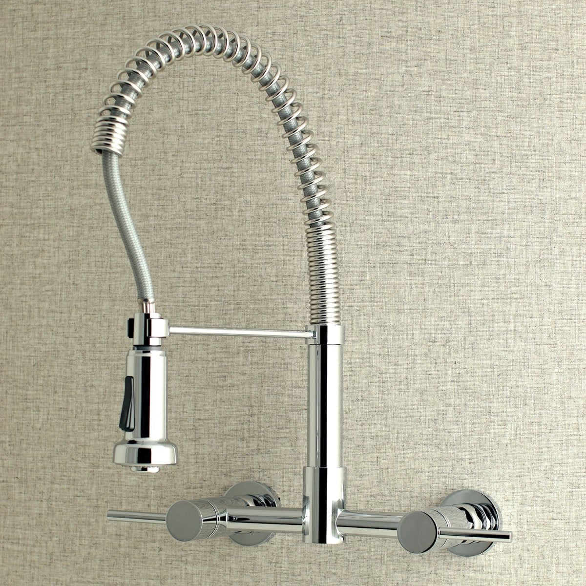 Concord Double Handle Wall Mount Pull - Down Kitchen Faucet - BUILDMYPLACE