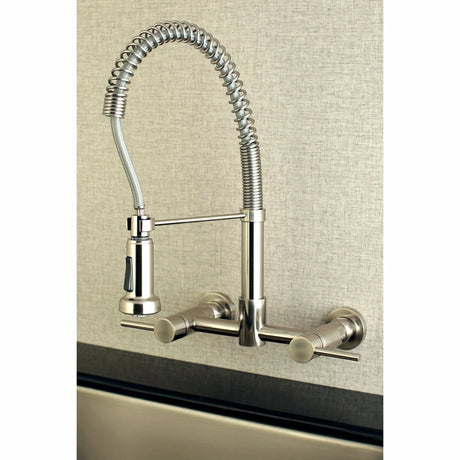 Concord Double Handle Wall Mount Pull - Down Kitchen Faucet - BUILDMYPLACE