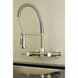 Concord Double Handle Wall Mount Pull - Down Kitchen Faucet - BUILDMYPLACE