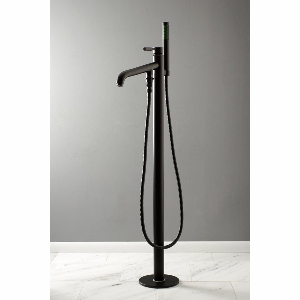 Concord Freestanding Roman Tub Faucet With Hand Shower, 9.5" In Spout Reach - BUILDMYPLACE