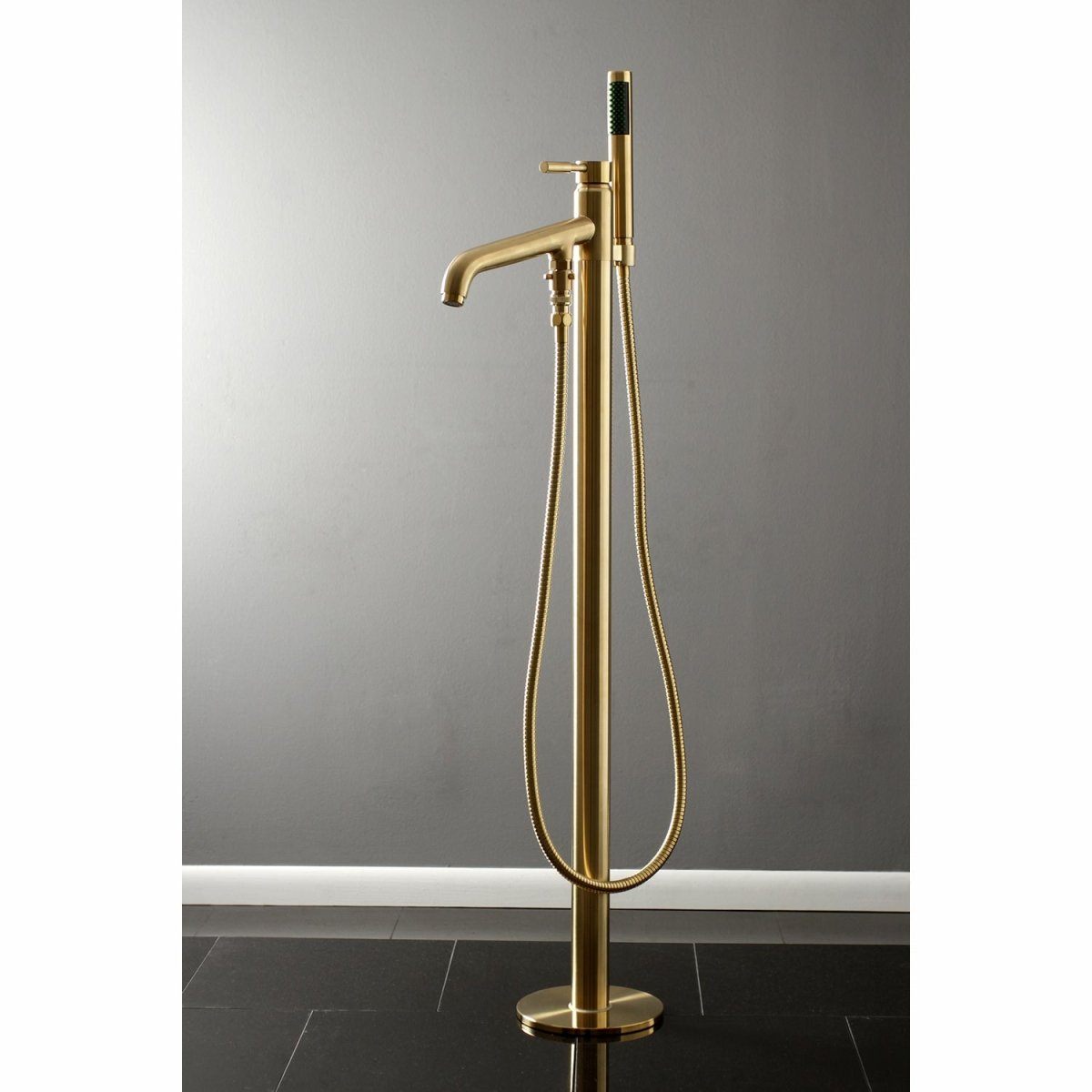 Concord Freestanding Roman Tub Faucet With Hand Shower, 9.5" In Spout Reach - BUILDMYPLACE