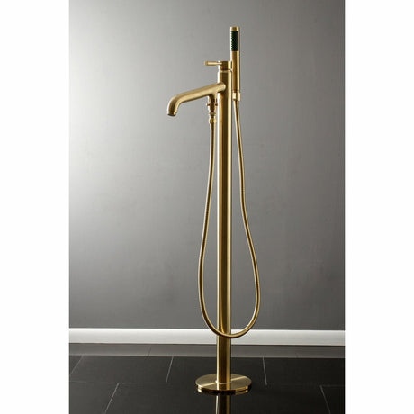 Concord Freestanding Roman Tub Faucet With Hand Shower, 9.5" In Spout Reach - BUILDMYPLACE