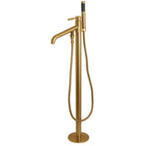 Concord Freestanding Roman Tub Faucet With Hand Shower, 9.5" In Spout Reach - BUILDMYPLACE