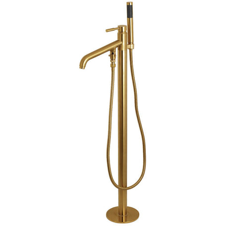 Concord Freestanding Roman Tub Faucet With Hand Shower, 9.5" In Spout Reach - BUILDMYPLACE