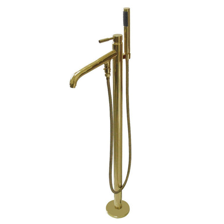 Concord Freestanding Roman Tub Faucet With Hand Shower, 9.5" In Spout Reach - BUILDMYPLACE