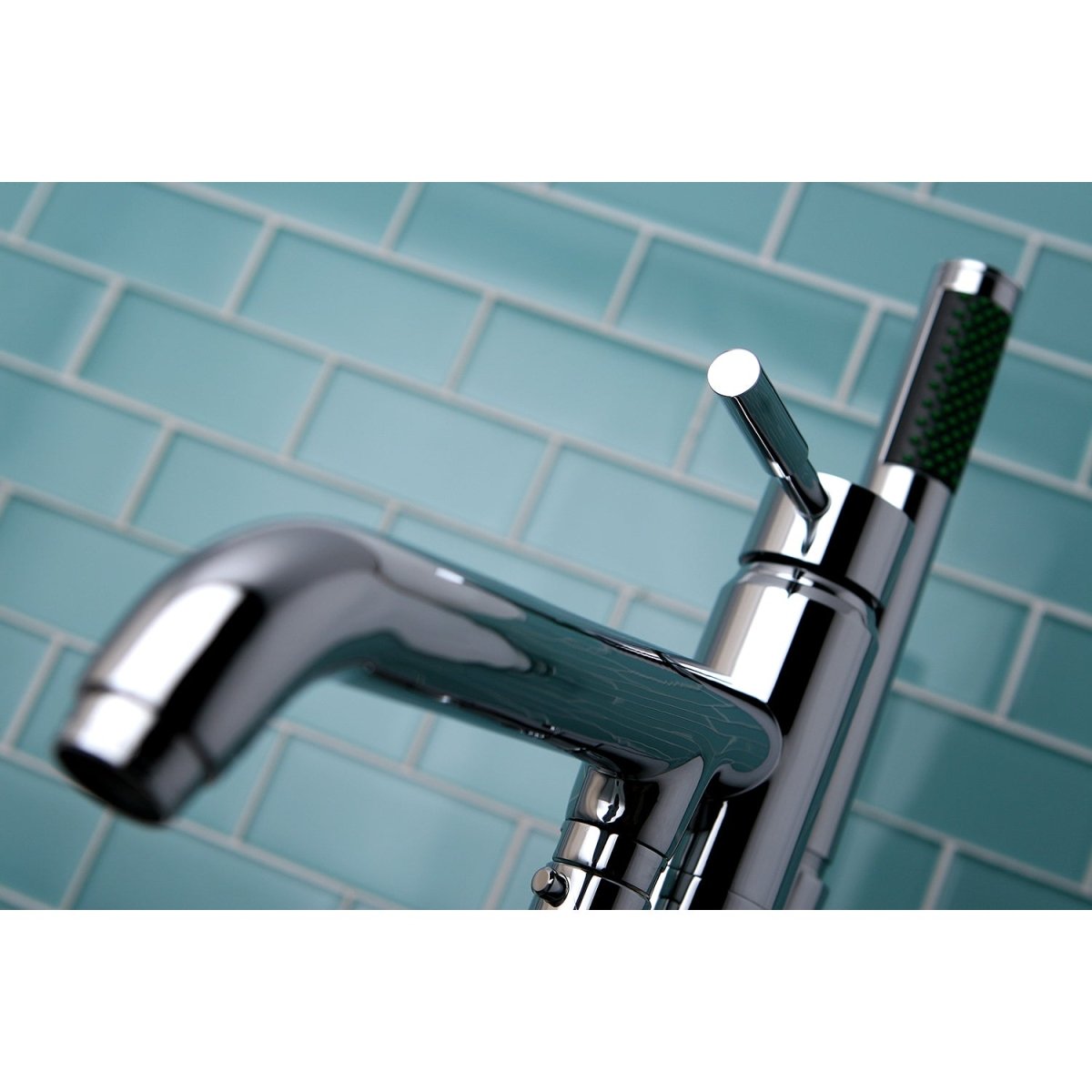 Concord Freestanding Roman Tub Faucet With Hand Shower, 9.5" In Spout Reach - BUILDMYPLACE