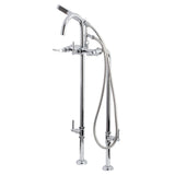 Concord Freestanding Tub Faucet With Supply Line, Stop Valve, Brushed Nickel - BUILDMYPLACE