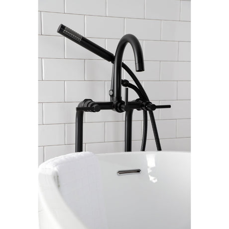 Concord Freestanding Tub Faucet With Supply Line, Stop Valve, Brushed Nickel - BUILDMYPLACE