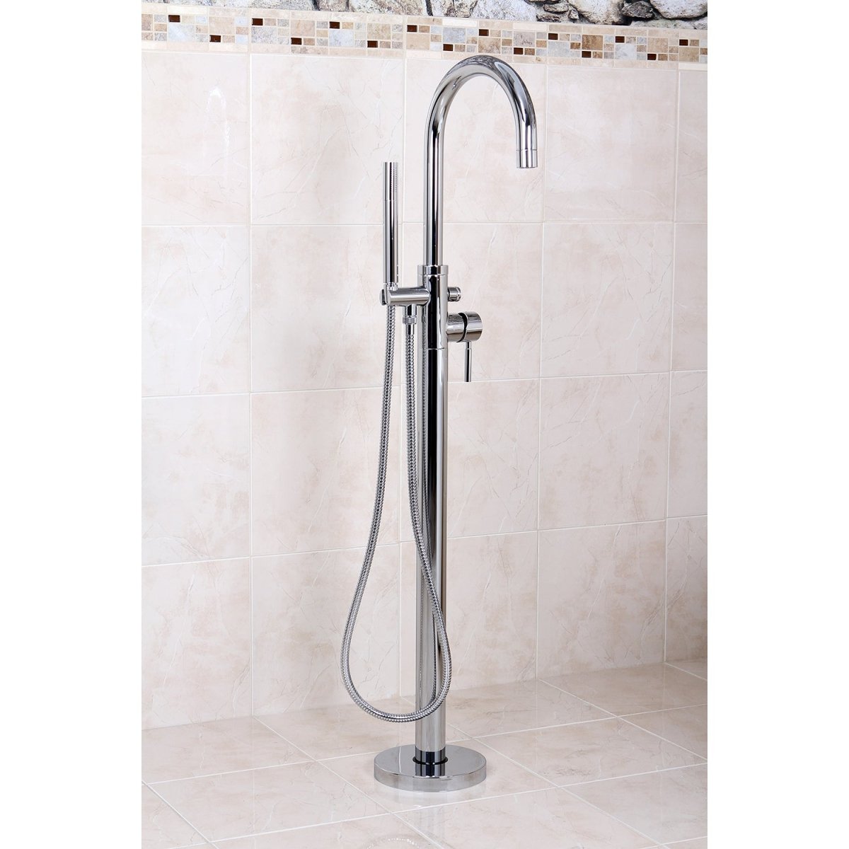 Concord Freestanding Tub Filler With Hand Shower - BUILDMYPLACE