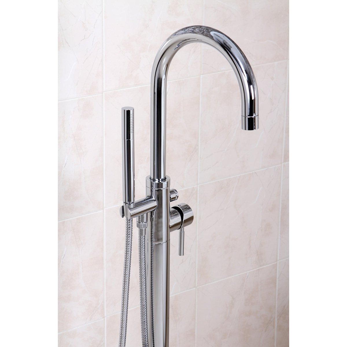 Concord Freestanding Tub Filler With Hand Shower - BUILDMYPLACE