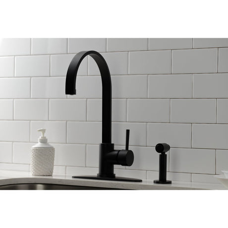 Concord Single Handle Kitchen Faucet With Brass Sprayer - BUILDMYPLACE