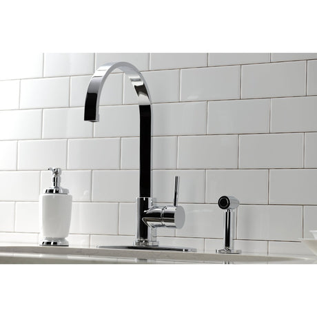 Concord Single Handle Kitchen Faucet With Brass Sprayer - BUILDMYPLACE