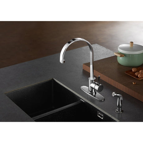 Concord Single - Handle Kitchen Faucet with Side Sprayer - BUILDMYPLACE