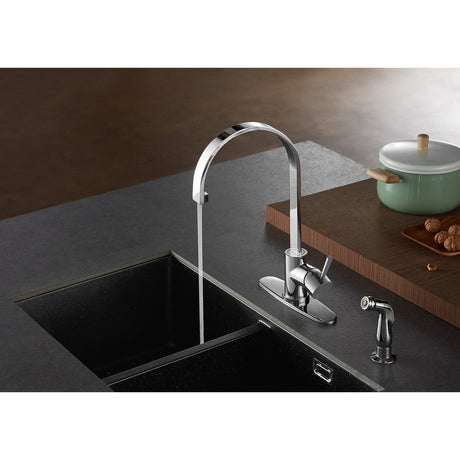 Concord Single - Handle Kitchen Faucet with Side Sprayer - BUILDMYPLACE