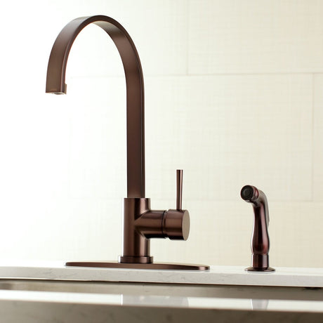 Concord Single - Handle Kitchen Faucet with Side Sprayer - BUILDMYPLACE