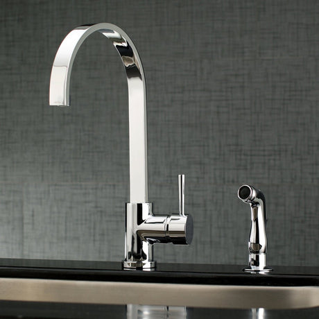 Concord Single - Handle Kitchen Faucet with Side Sprayer - BUILDMYPLACE