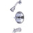 Concord Tub & Shower Faucet With Single Function Shower Head & Metal Cross Handle - BUILDMYPLACE