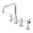 Concord Two Handle Bridge Kitchen Faucet W/ Brass Side Sprayer, Brass & Zinc Alloy Construction - BUILDMYPLACE