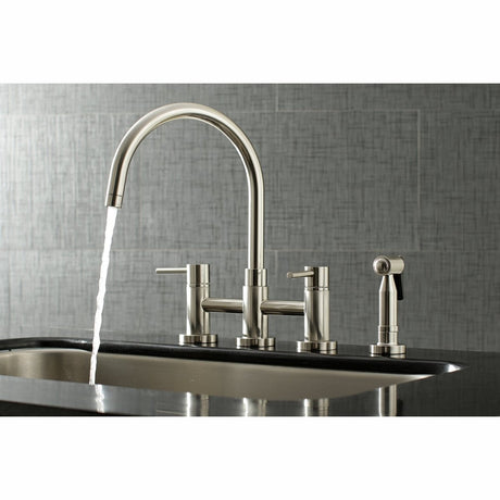 Concord Two Handle Bridge Kitchen Faucet With Brass Side Sprayer - BUILDMYPLACE