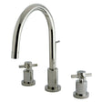 Concord Widespread Bathroom Faucet W/ Brass Pop Up Drain Assembly & Metal Cross Handles - BUILDMYPLACE