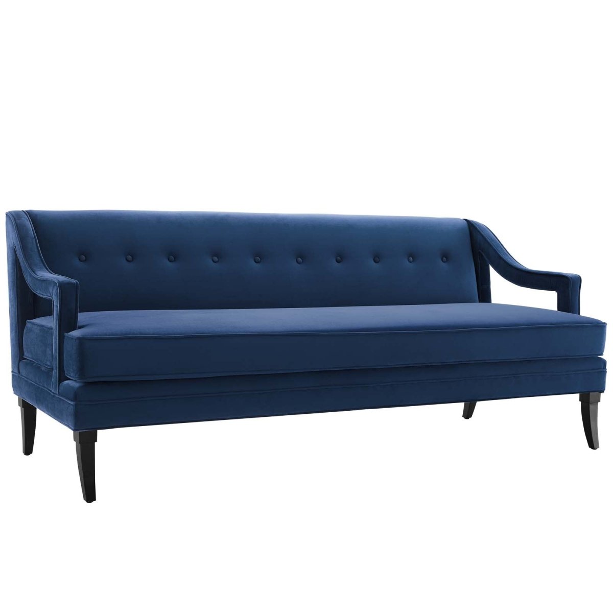 Concur Button Tufted Performance Velvet Sofa - BUILDMYPLACE