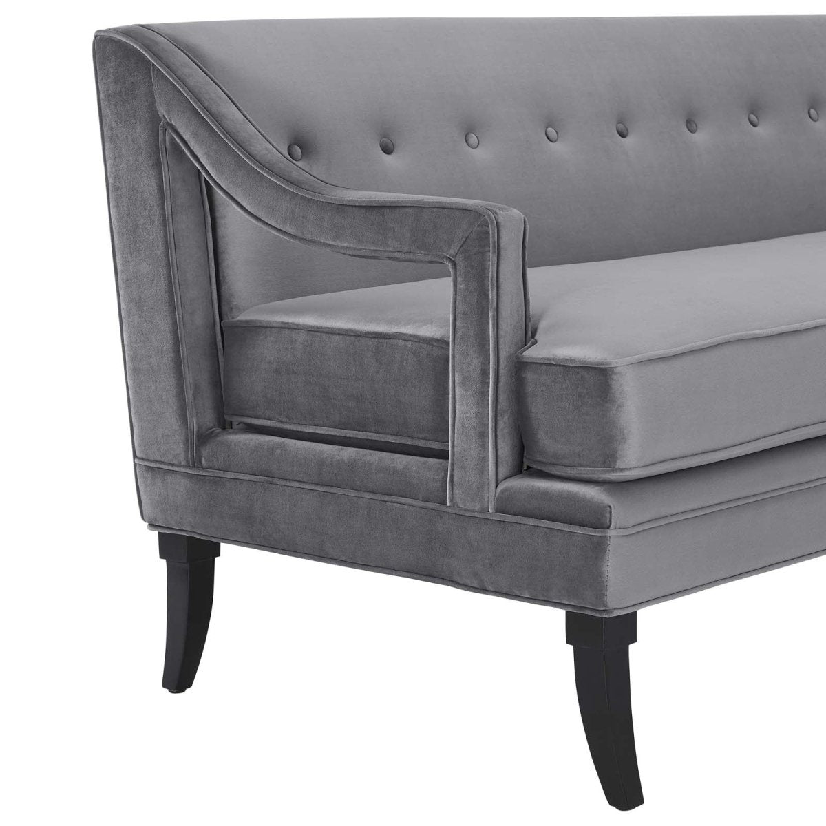 Concur Button Tufted Performance Velvet Sofa - BUILDMYPLACE