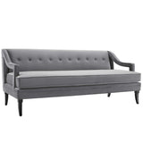 Concur Button Tufted Performance Velvet Sofa - BUILDMYPLACE