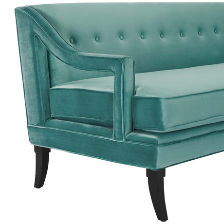 Concur Button Tufted Performance Velvet Sofa - BUILDMYPLACE