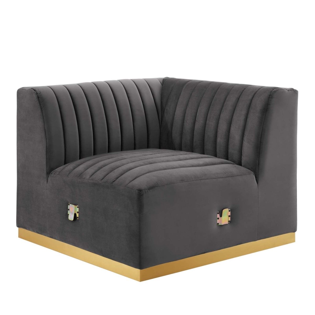 Conjure Channel Tufted Performance Velvet Left Corner Chair - BUILDMYPLACE
