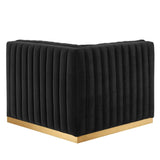 Conjure Channel Tufted Performance Velvet Left Corner Chair - BUILDMYPLACE