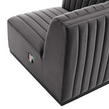 Conjure Channel Tufted Performance Velvet Left Corner Chair - BUILDMYPLACE