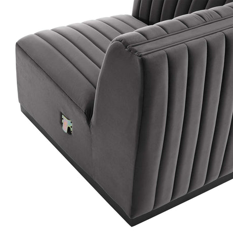 Conjure Channel Tufted Performance Velvet Left Corner Chair - BUILDMYPLACE