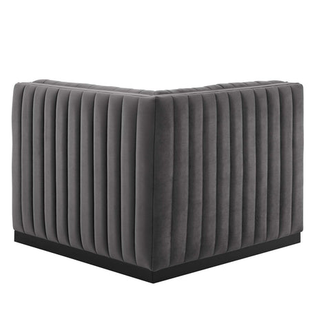 Conjure Channel Tufted Performance Velvet Left Corner Chair - BUILDMYPLACE