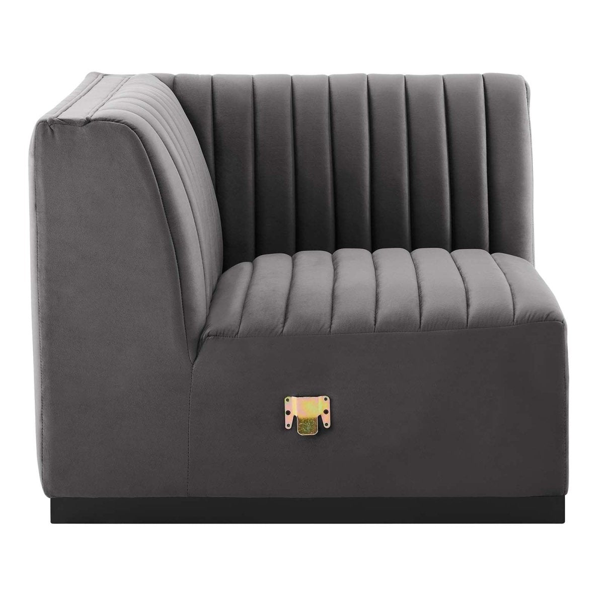 Conjure Channel Tufted Performance Velvet Left Corner Chair - BUILDMYPLACE