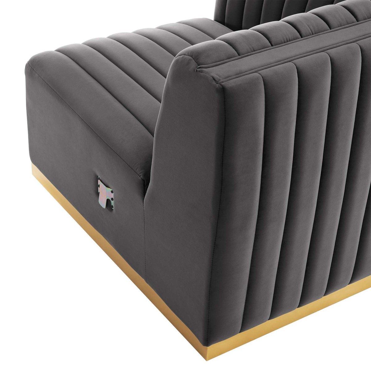 Conjure Channel Tufted Performance Velvet Left Corner Chair - BUILDMYPLACE