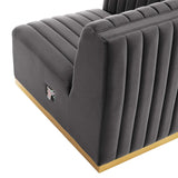 Conjure Channel Tufted Performance Velvet Left Corner Chair - BUILDMYPLACE
