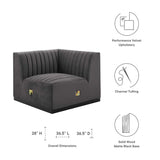 Conjure Channel Tufted Performance Velvet Left Corner Chair - BUILDMYPLACE