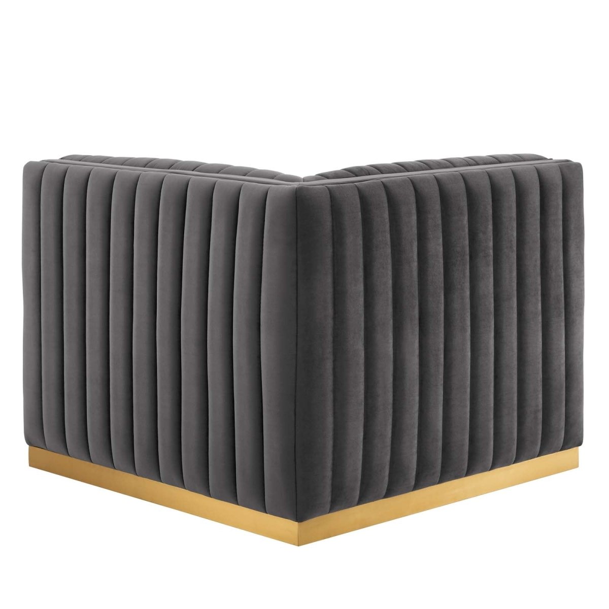 Conjure Channel Tufted Performance Velvet Left Corner Chair - BUILDMYPLACE