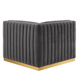 Conjure Channel Tufted Performance Velvet Left Corner Chair - BUILDMYPLACE