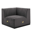 Conjure Channel Tufted Performance Velvet Left Corner Chair - BUILDMYPLACE