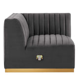Conjure Channel Tufted Performance Velvet Left Corner Chair - BUILDMYPLACE