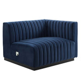Conjure Channel Tufted Performance Velvet Right - Arm Chair - BUILDMYPLACE