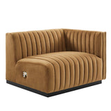 Conjure Channel Tufted Performance Velvet Right - Arm Chair - BUILDMYPLACE