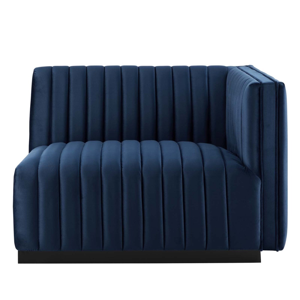 Conjure Channel Tufted Performance Velvet Right - Arm Chair - BUILDMYPLACE