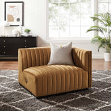 Conjure Channel Tufted Performance Velvet Right - Arm Chair - BUILDMYPLACE