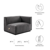 Conjure Channel Tufted Performance Velvet Right - Arm Chair - BUILDMYPLACE