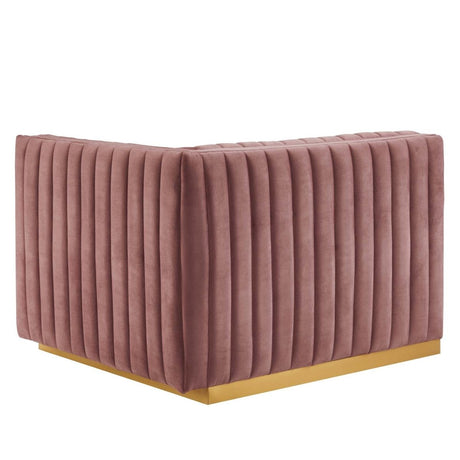 Conjure Channel Tufted Performance Velvet Right - Arm Chair - BUILDMYPLACE